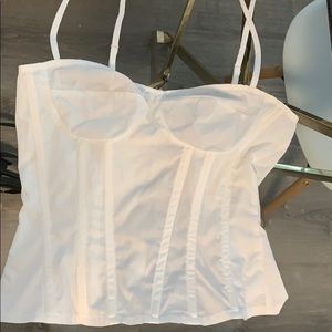 White bustier top